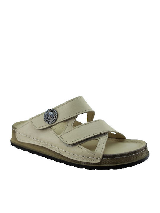 Sandale Casual Damă Din Piele Bej