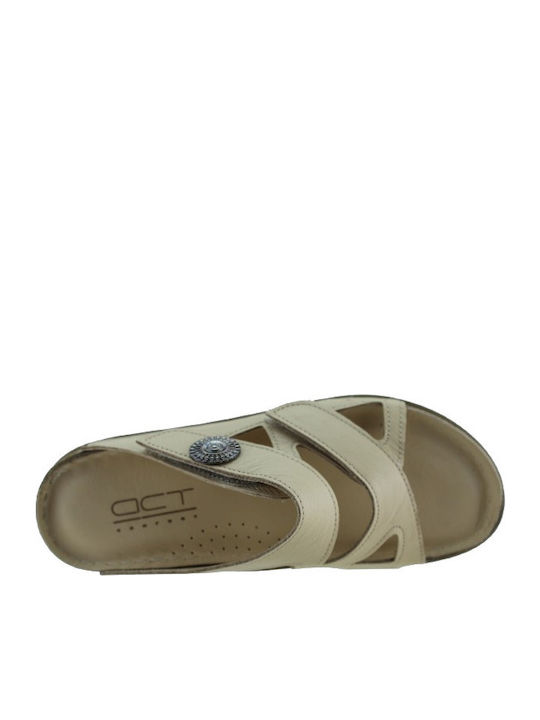 Sandale Casual Damă Din Piele Bej
