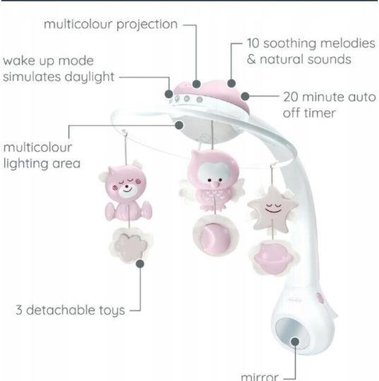 Infantino Mobile for Cot with Music and Projector for 0++ Months