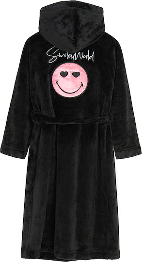 Cool Club Kids Hooded Bathrobe Smiley World Black