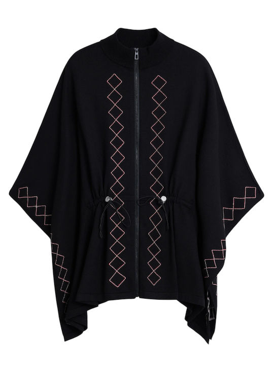 Women's Black Coat with Zipper