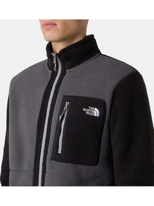 Yumiori Men's Fleece Cardigan Gray