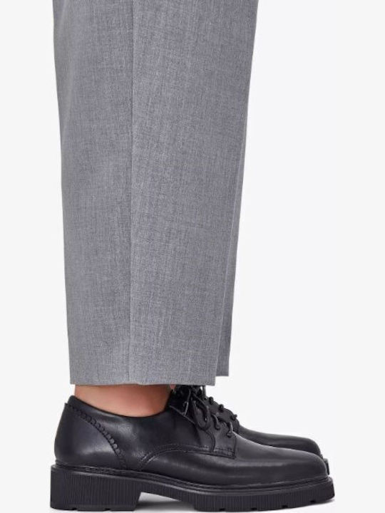 Δερμάτινα Γυναικεία Oxfords σε Μαύρο Χρώμα
