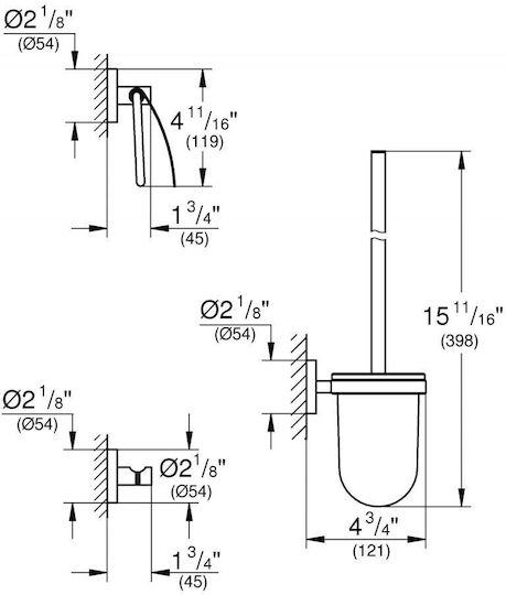 Grohe Wall-Mounted Металик Комплект Аксесоари За Баня Grohe Wall-Mounted Металик Комплект Аксесоари За Баня