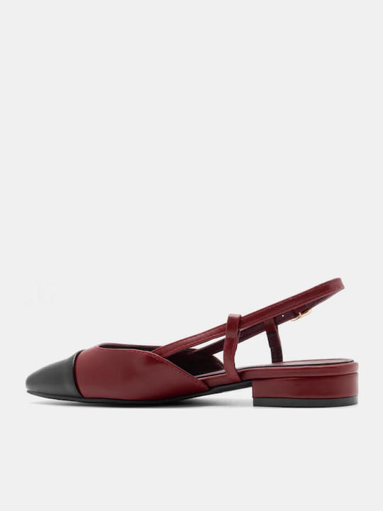 Leather Slingback Ballerinas Burgundy