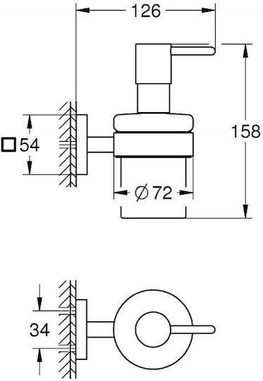 Grohe Επιτοίχιο Dispenser Μεταλλικό Ασημί 160ml