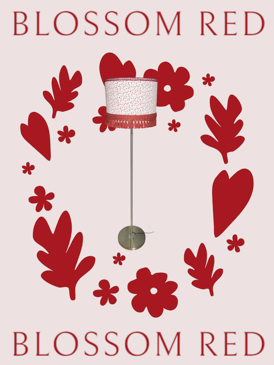 Oxygen Petit Fleur Φωτιστικό Δαπέδου με Ντουί για Λαμπτήρα E27 Κόκκινο