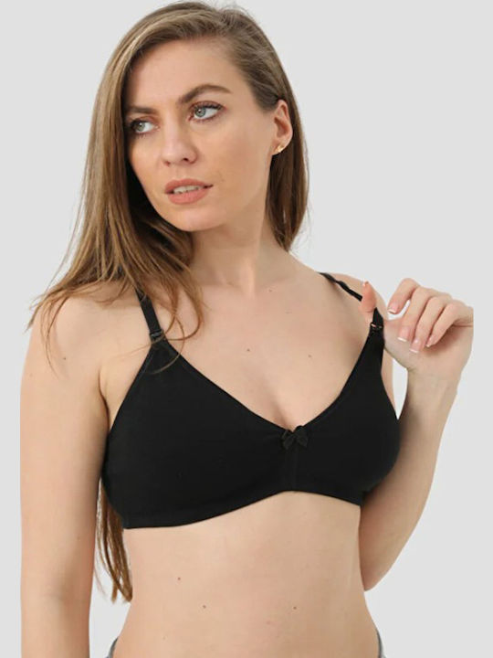 Doreanse Cotton Maternity & Nursing Bra with Clips Black