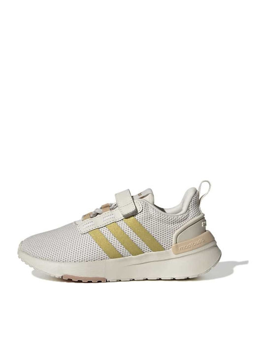 Racer Tr Kids Sports Shoes Running with Hoop & Loop Closure Aluminium / Gold Metallic / Magic Beige