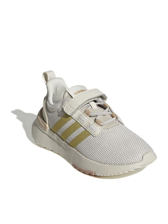 Racer Tr Kids Sports Shoes Running with Hoop & Loop Closure Aluminium / Gold Metallic / Magic Beige
