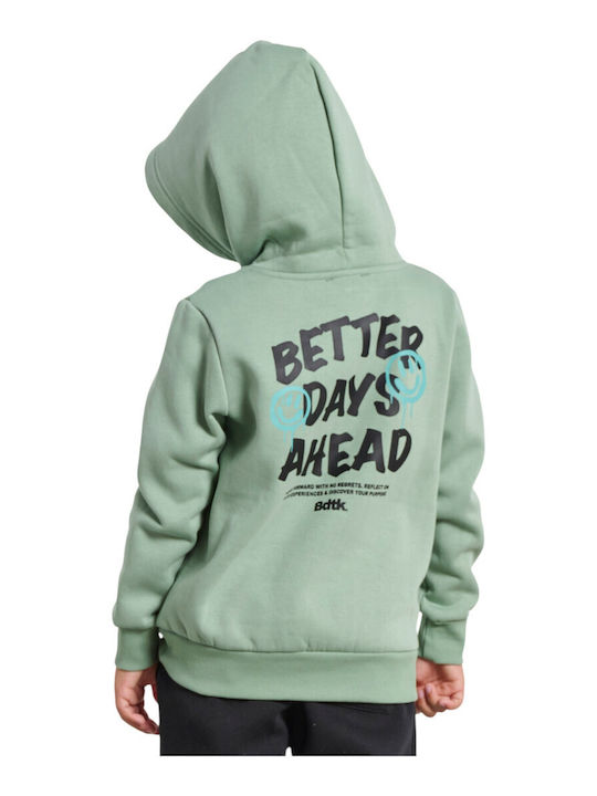 Kids Sweatshirt with Hood and Pockets Sage