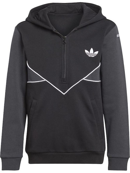 Kids Sweatshirt with Hood and Pockets Black Adicolor