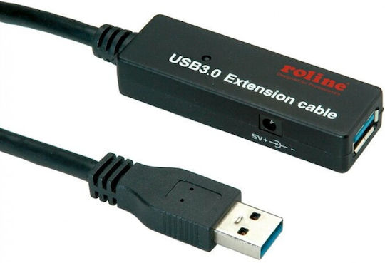 Roline USB 2.0 Cable USB-A male - USB-A female Μαύρο 15m 12.04.1071-5