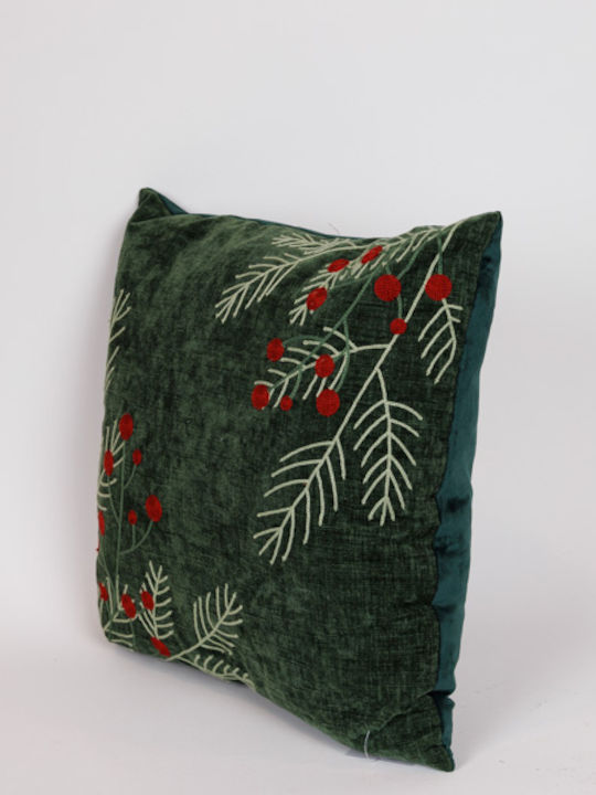 Eurolamp Pillow Green Velvet Mistletoe 45x45cm Eurolamp