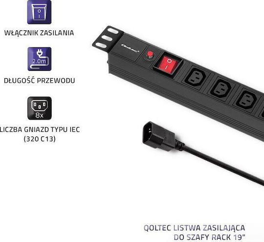 Qoltec Πολύπριζο Rack 53998 1τμχ