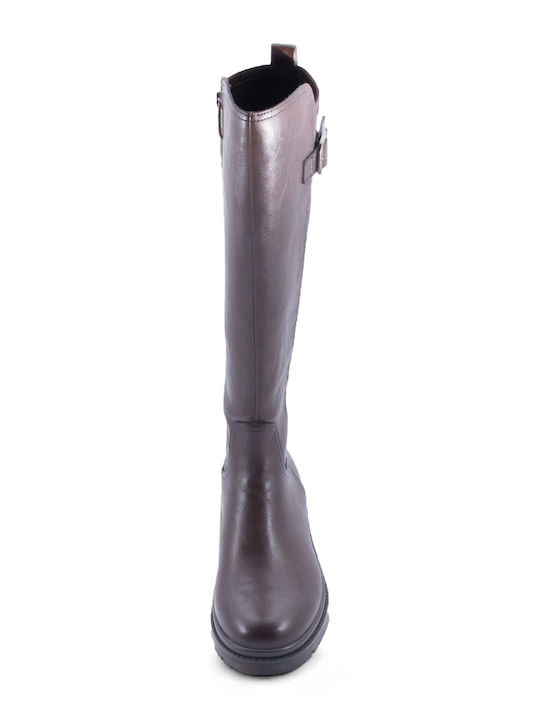 Women's Boots with Zipper Brown