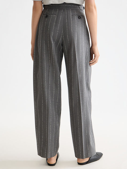 Scotch & Soda Quinn Women's Fabric Trousers Striped Gray
