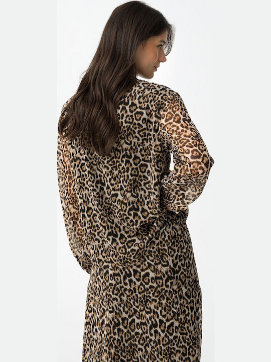 Damen Bluse Tierdruck Animal Print