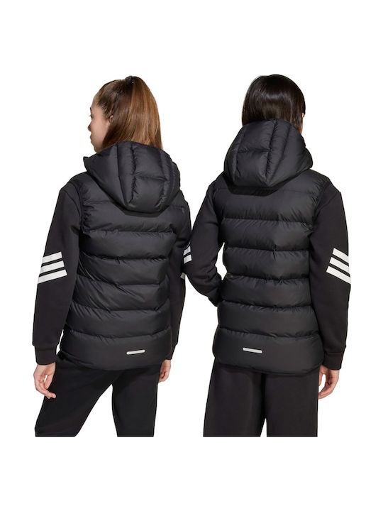 Down Jacket Kids Sports Sleeveless with Hood Black