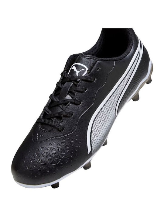 King Match Fg/Ag FG/AG Kids Soccer Cleats & Shoes with Molded Outsole Black