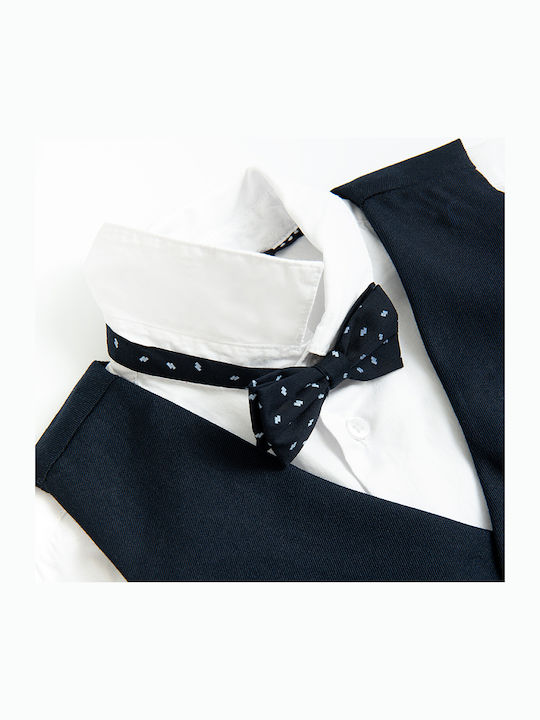 3-Piece Clothing Set White Long-Sleeved Shirt Dark Blue Bow Tie Vest Mix Ccb3110253-00