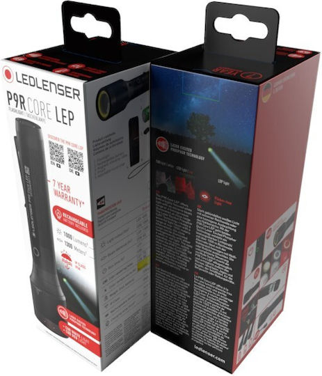 LedLenser Rechargeable Flashlight LED IP68 with Maximum Brightness 1000lm Black