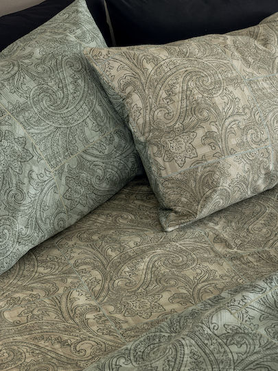 Palamaiki Flannel Beauty Σετ Σεντόνια Μονά με Λάστιχο 110x200+32εκ. Πράσινο (3τμχ)