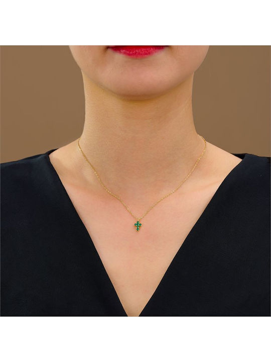 Paraxenies Kreuz aus Vergoldetem Silber mit Kette