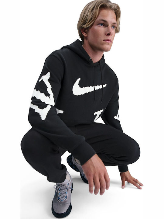 Club Sweatshirt with Hood Black