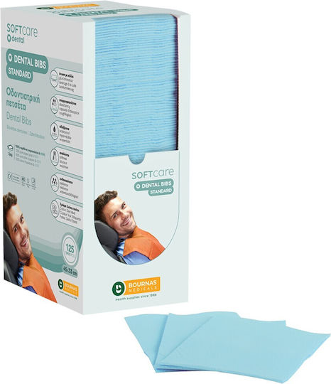 Bournas Medicals Dental Towel Light Blue 2ply + 1ply with Dispenser 125 Pieces