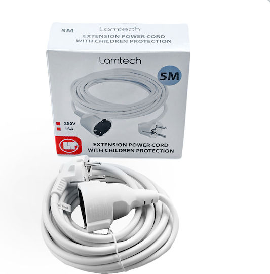 Lamtech Extension Cable Cord 5m White