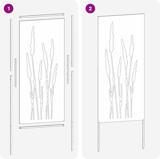 Vidaxl Placă Decorativă de Grădină Argintie 50 x 140 cm