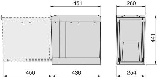Sliding Container Automatic Opening Emuca 8906923 Anthracite 30l