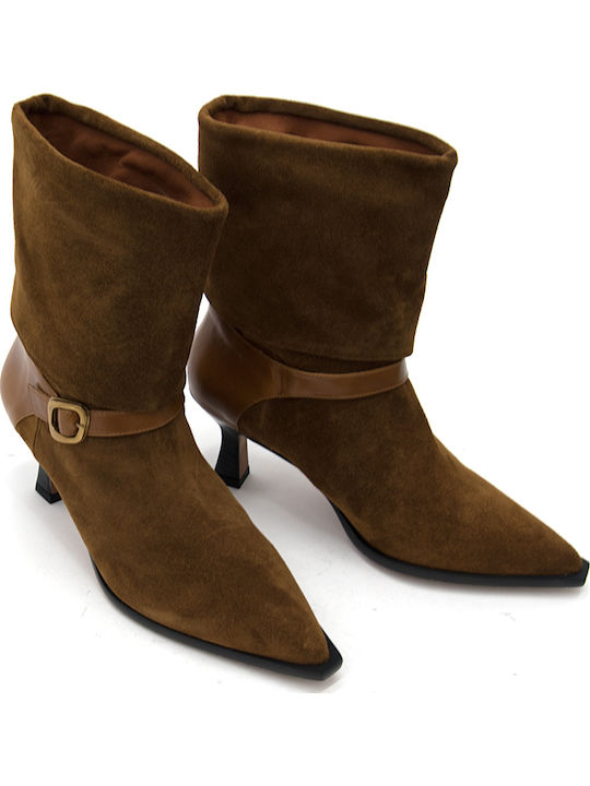 Wildleder Stiefeletten Damen Tabac Braun