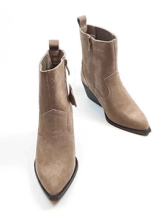 Suede Women's Cowboy Boots Khaki