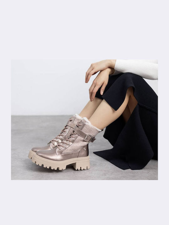 Women's Ankle Boots with Fur Pink