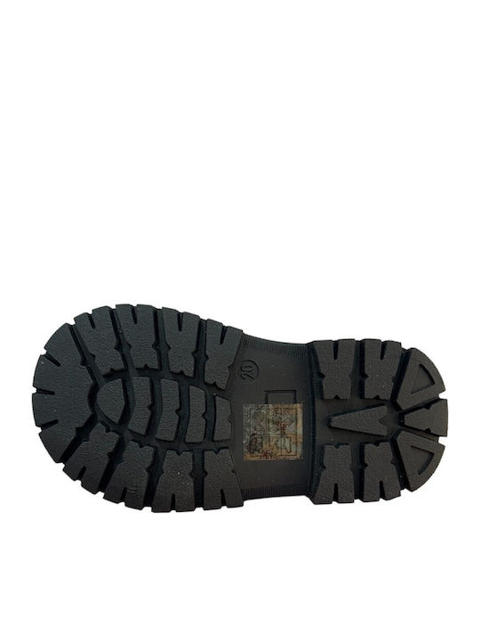 Leather Kids Boots with Zipper Black