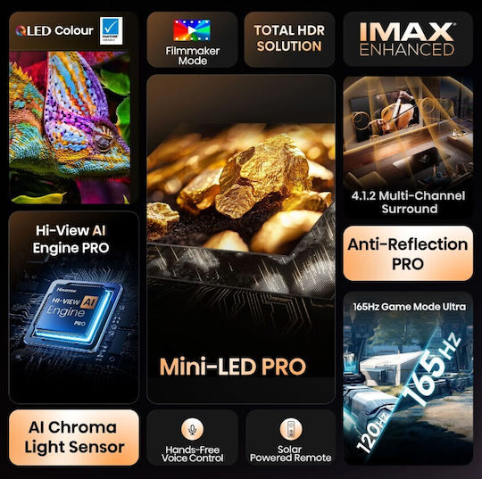 Hisense Smart Τηλεόραση 85" 4K UHD LED 85U8Q (2025)