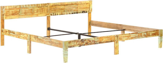 Κρεβάτι King Size Ξύλινο Μπεζ για Στρώμα 200x200cm