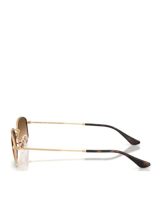 Ray Ban Women Sunglasses with Gold Metallic Frame and Brown Gradient Lens RB3832 001/51