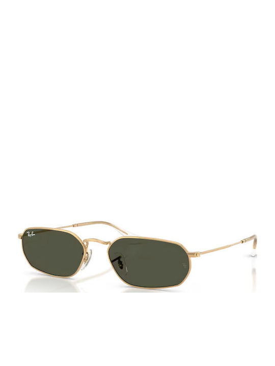 Ray Ban Unisex Γυαλιά Ηλίου με Χρυσό Μεταλλικό Σκελετό και Πράσινο Φακό RB3947 001/31