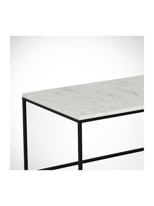 Rectangular Coffee Table Saffron Wooden White / Black L95xW55xH43cm.