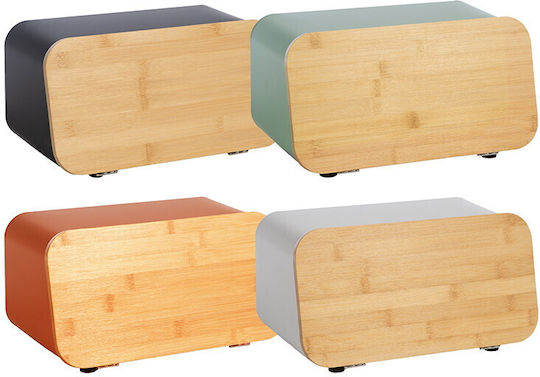 Nef-Nef Homeware Καλάθι Ψωμιού με Καπάκι Μεταλλικό Πράσινο 34.5x19x17cm