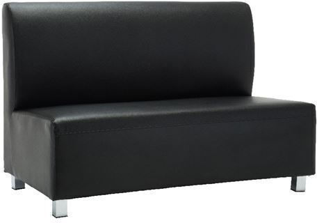 Bandy Διθέσιος Καναπές Δερματίνη Μαύρος 130x71x88εκ.
