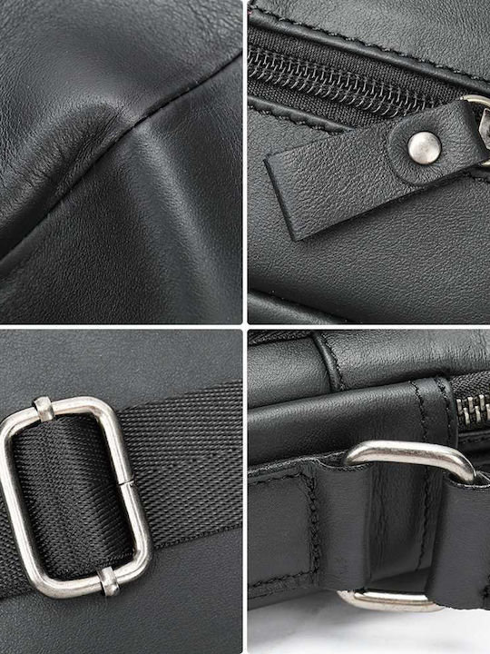 Leather Men's Shoulder / Crossbody Bag Black