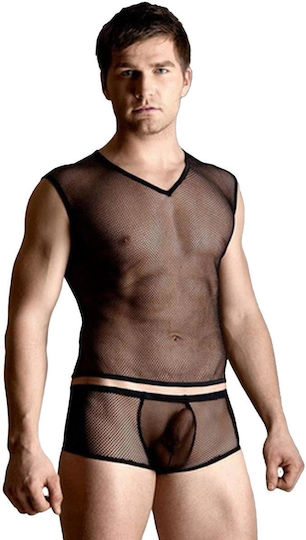 Softline Net Set Shirt & Thong Black