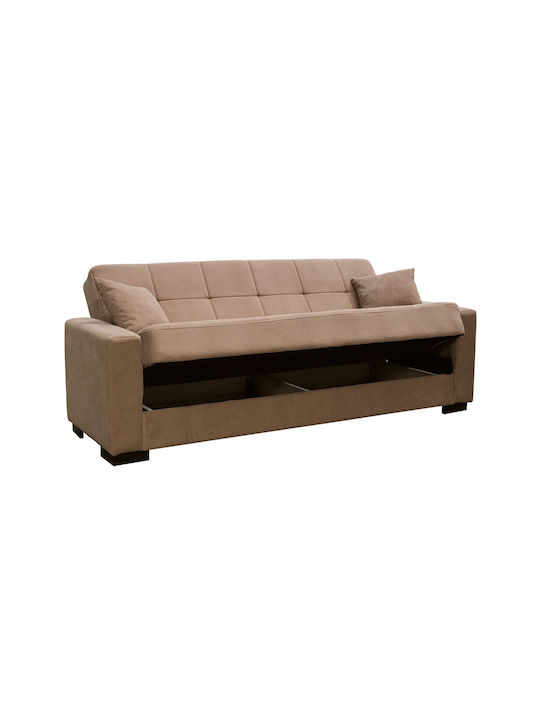 Woodwell Dreisitzer Sofa Bett Mit Stauraum Braun 225x94x88cm E9939,1