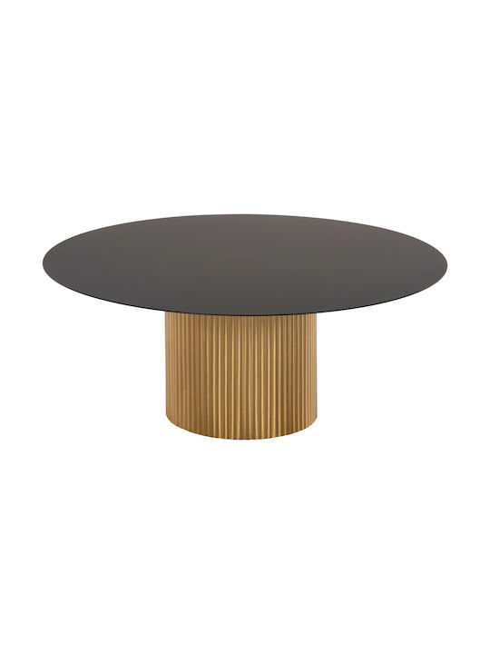 Rundes Zentral Kaffeetisch Clad Metall Gold & Schwarz M110xL110xH38cm