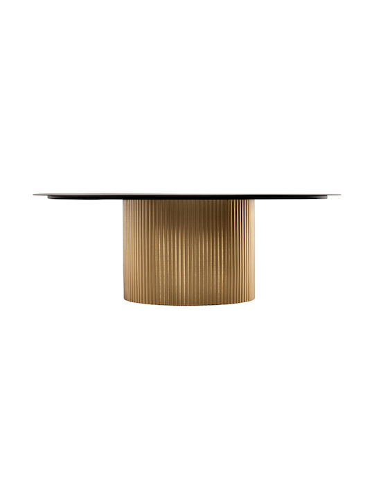 Rundes Zentral Kaffeetisch Clad Metall Gold & Schwarz M110xL110xH38cm