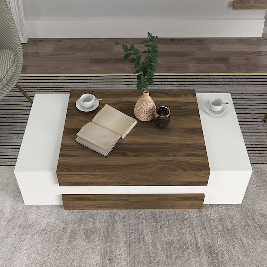 Rechteckiger Zentral Kaffeetisch Nora Holz Braun M110xL60.6xH31cm GP042-0069 1